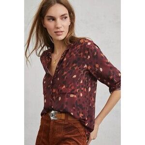 Cloth & Stone Anthropologie Top Earthy Boho Geometric Abstract Women’s M